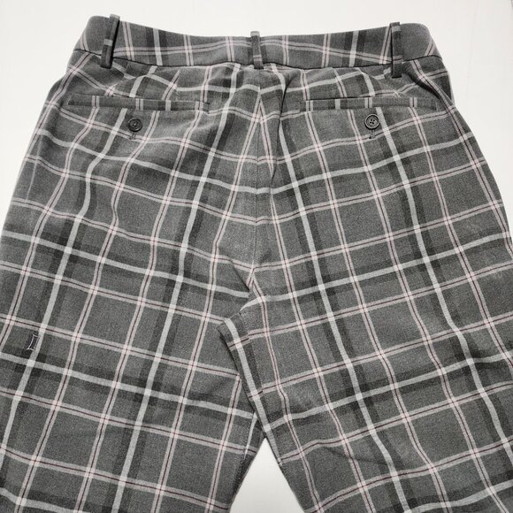 Kit and Ace Gray Plaid Checks Mid Rise Slim Fit Trousers - Picture 4 of 9